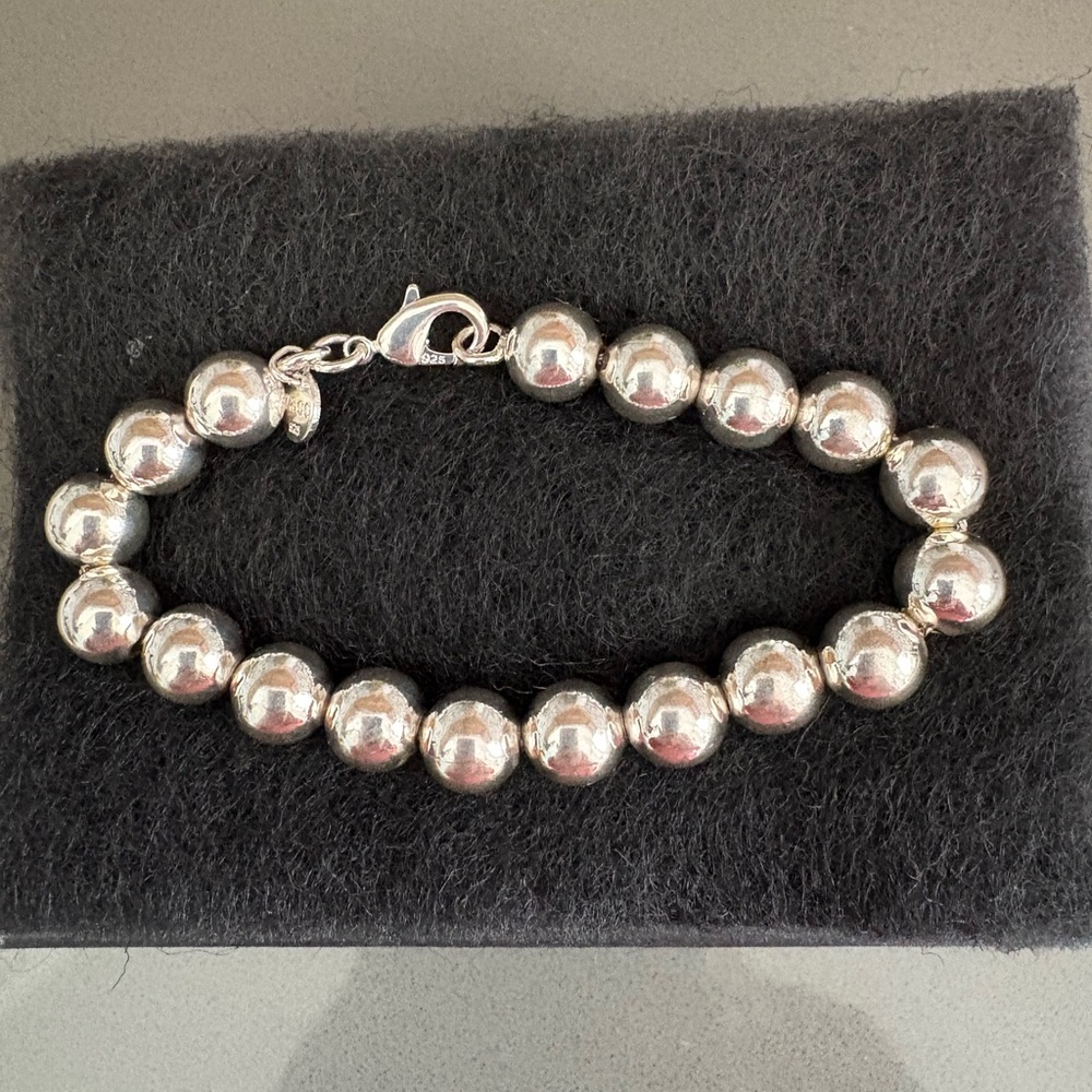Classic Silver Beaded Bracelet